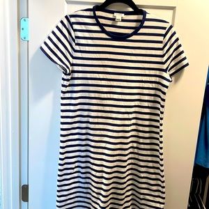 J Crew small navy and white striped tshirt dress. Used like new condition